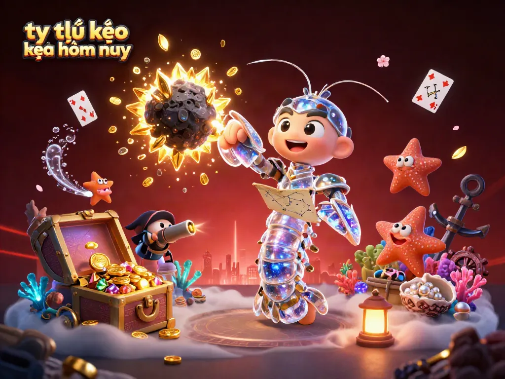 Engage with tỷ lệ kèo nhà cái hôm nay, a vibrant illustration showcasing a galactic samurai amidst exploding gems in a dynamic casino scene.