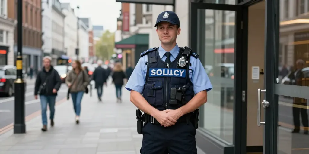 Security Guards ensuring safety at a London business venue.