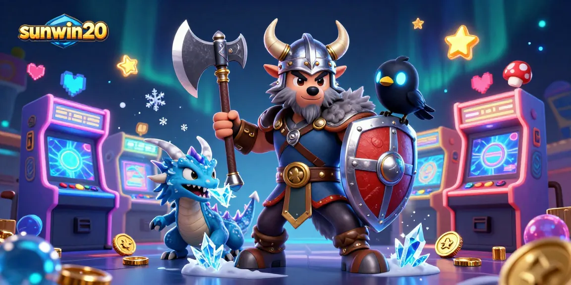 Experience thrilling adventures at sunwin20 with Viking warriors, icy dragons, and casino elements!